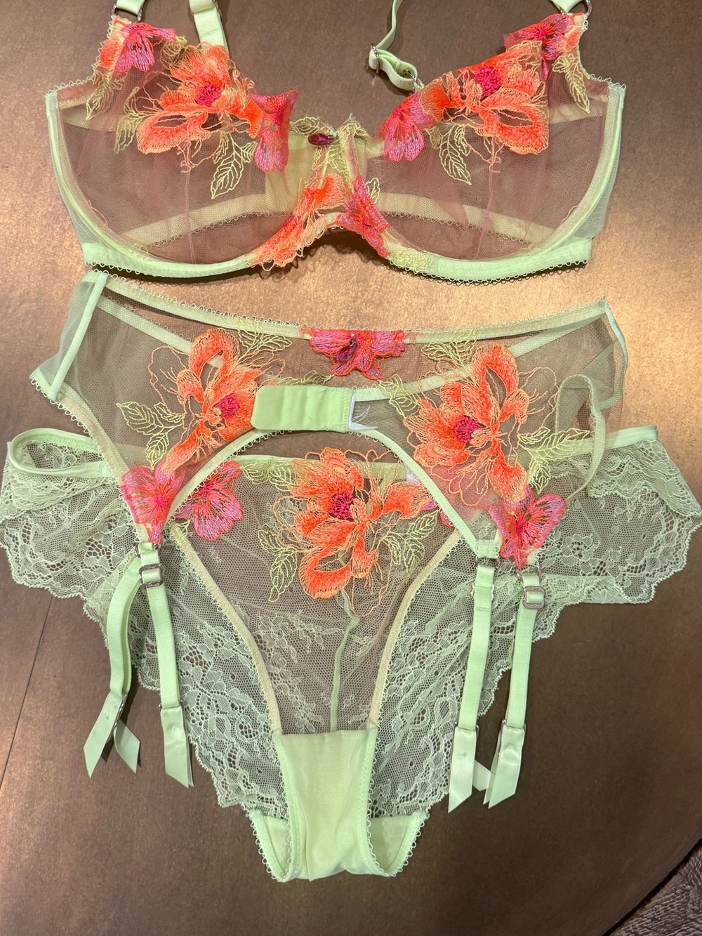 Honey Birdette PANTY ONLY Lace Embroidered Sheer